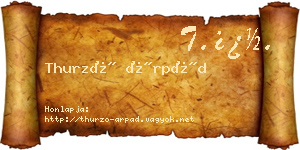 Thurzó Árpád névjegykártya