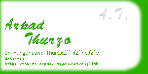 arpad thurzo business card